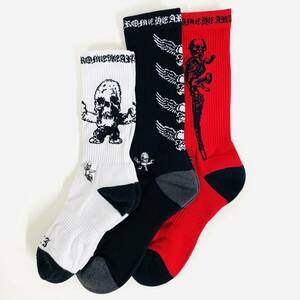 Chrome Hearts JOE FOTI SKULL SOCKS クロムハーツ スカル ソックス 3足セット F1279