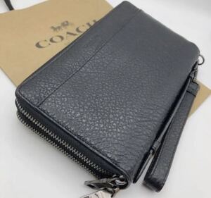 【COACH☆新品】大人気☆再入荷☆ダブルジップ☆ブラック☆レザー☆長財布☆