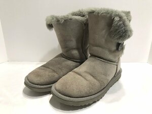 ■【YS-1】 アグ UGG ■ ムートン ショートブーツ ベイリーボタン ■ 23cm US6 グレー 灰色系 【同梱可能商品】■D