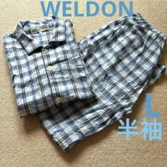 WELDON メンズ　半袖パジャマ　水色系　size L