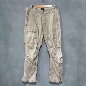 OLD STUSSY ステューシー CWU-27P TYPE コットン マルチポケット ギミック パラシュート ミリタリー カーゴパンツ size.38 ベージュ 汚れ有