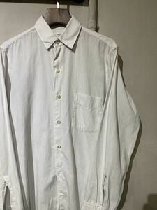 【即決】50s ARROW アロー ドレスシャツ マチ付き カフスカラー 白 ホワイト 長袖 usa アメリカ製 古着 ヴィンテージ ビンテージ