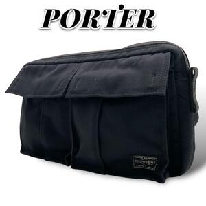 希少 美品 PORTER ポーター ウエストボディバッグ 70周年 ブラック