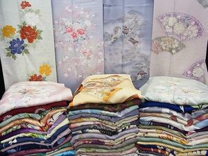 平和屋■1円 訪問着 まとめて 50点 鴛鴦 人物 風景 辻が花 花柄 七宝 友禅 駒刺繍 絞り など 着用可能多数 未使用品あり 全て正絹 se1674