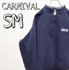 USA古着  CARNIVAL スウェット ハーフzip SMサイズ　刺繍