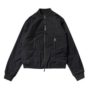 美品 ARMANI EXCHANGE アルマーニエクスチェンジ ボンバージャケット ブルゾン アウター ブラック XS 黒 春 秋 冬 長袖 裏地 ストライプ