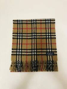 【未使用品、正規品】 BURBERRY LONDON バーバリー カシミヤ 100% マフラー ストール キャメル スコットランド製