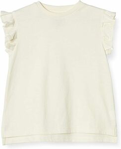 【110cm】 LOOK by BEAMS mini フリル Tシャツ カットソー ノースリーブ 夏物 白 ルック バイ ビームスミニ 女の子 送料無料 匿名配送