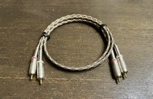 ビンテージ ロシア軍用1970年代 布巻き、より線20awg。RCAケーブル75cmペア。 ハンダはビンテージkester 44 。