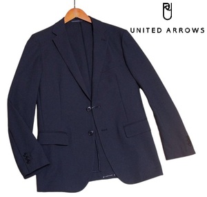 新品! ユナイテッドアローズ 2B ツイル テーラードジャケット ネイビー (XL) ☆ UNITED ARROWS メンズ 洗濯機可 ビジネス 裏地無 濃紺 LL