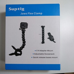 【未使用】Suptig Jawsグースネックフレックスクランプマウントマウントfor GoPro Hero 12 Hero 11 Hero 10 9 8 7 6 5 4 アクションカメラ