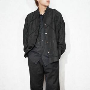 USA VINTAGE MAGGIE BARNES BLACK COLOR SILK EMBROIDERY DESIGN JACKET/アメリカ古着ブラックカラーシルク刺繍デザインジャケット