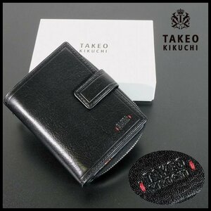 新品 定価17,600円 タケオキクチ キーケース付き二つ折り財布 黒 メンズ TAKEO KIKUCHI 箱付き 【3201】