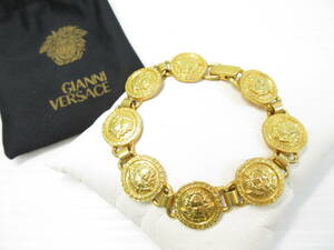 2405036-003 GIANNI VERSACE ジャンニ ヴェルサーチ メデューサ ブレスレット ゴールドカラー 重量約40.3g 全長約19.7cm