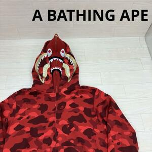 A BATHING APE アベイシングエイプ COLOR CAMO DOUBLE SHARK FULL ZIP HOODIE W23376