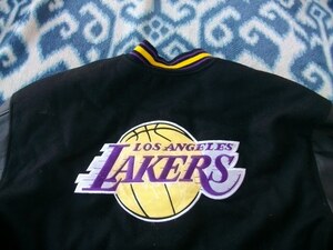 ロサンゼルス レイカーズ 袖革？レザー？リバーシブルジャケット 極美品 3XL Los Angeles Lakers NBA ジェフハミルトン Jeff Hamilton製