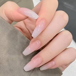 【数量限定】チップ 付け爪 短め ネイル 可愛い ピンク 24枚 バレリーナ ロング ネイルチップ (R485) COLORBIR