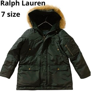 Ralph Lauren ラルフローレン N-3B モッズコート 2way ダウン ファー ドローコード 刻印ボタン ハンドウォーマー ブラック 黒 レディース