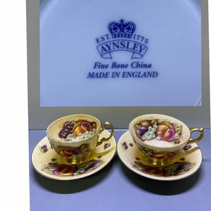 AYNSLEY エインズレイ オーチャードゴールド　ティーカップ＆ソーサー 金彩 洋食器2点まとめ　発送サイズ60