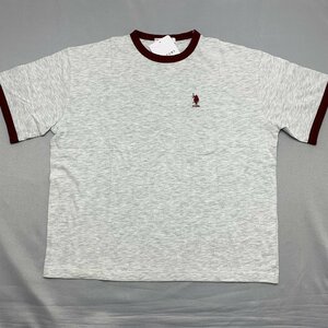 【送料無料】【新品】US.POLO.ASSN レディース半袖Tシャツ（コットン100％ ゆったりタイプ）フリー(Ｍ～L)　オートミール＊ボルドー★592