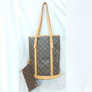 ◎ルイ・ヴィトン◎LOUIS VUITTON モノグラム・ライン バケットGM トートバッグ M42236 ポーチ付 フランス製 定番人気 即発送