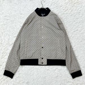 【極美品】MICHAEL KORS マイケルコース Sleeve Stripe Bomber スリーブ ストライプ ボンバージャケット ブルゾン 総柄 M ブラウン