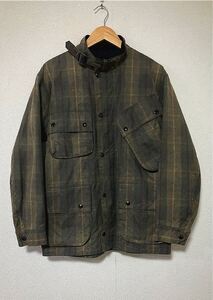 【レア】フランス製 90’s A.P.C アーペーセー チェック柄 オイルドジャケット ライダース ベルト付き サイズ M Made in France