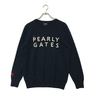 coco 中古 パーリーゲイツ PEARLY GATES メンズ セーター 4(M) 紺 クルーネック ニット カシミヤ レターパックプラス発送可 101604