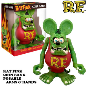 FUNKO完全正規 ファンコ POSABLE ARMS & HANDS ラットフィンク ジャンボコインバンク 巨大フィギュア 貯金箱 RatFink エドロス アメリカン