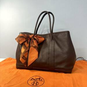 1円 HERMES エルメス ガーデンパーティ TPM ハバナ スイフト ツイリー ブラウン系 トートバッグ ハンドバッグ