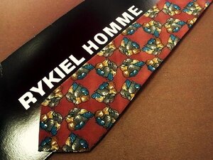 ♪26371C♪良品【フルーツ 木の実 柄】リキエル【RYKIEL】ネクタイ