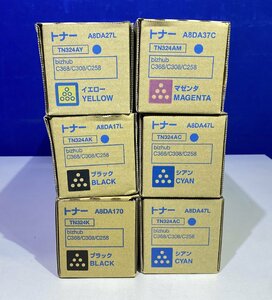 【越谷発】【KONICA MINOLTA】純正未使用トナー ☆ TN324A（K×2 C×2 M×1 Y×１）合計６本セット☆ (36009）