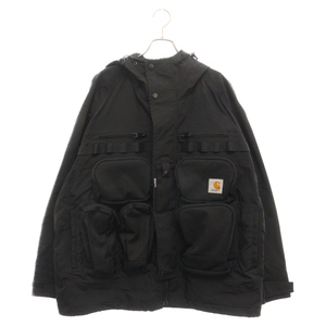 ジュンヤワタナベ コムデギャルソン ×Carhartt カーハート エステルオックス マルチポケット マウンテンジャケット ブラック WJ-J901