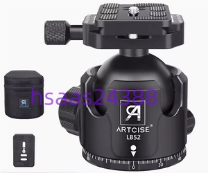 ARTCISE LB52 ロープロファイルボールヘッド 三脚マウントボールヘッド 直径52mm 最大荷重66ポンド/30kg用