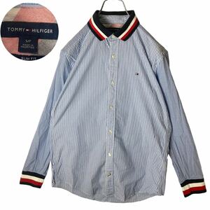 TOMMY HILFIGERトミーヒルフィガー ブルーストライプクレリックシャツ