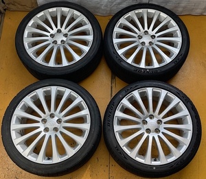 R61＠SUBARU 純正 18in 7.5J+55 PCD100 & 225/40R18 DUNLOP タイヤ4本セット★