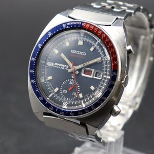 希少 初期型 国内仕様 SEIKO 5SPORTS セイコースピードタイマー クロノグラフ 自動巻 6139-6000 ペプシベゼル 1969年 純正ブレス メンズ