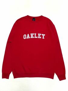 送料無料 状態良好 OAKLY 裏起毛 センターロゴ スウェット トレーナー メンズL