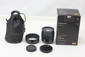 ◆新品同様◆パナソニック Panasonic LEICA DG SUMMILUX 12mm F1.4 ASPH. H-X012 付属品満載 元箱◇42684