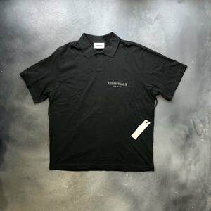 FOG FEAR OF GOD Essentials Black Logo Polo SIZE M