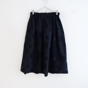 ナチュラルランドリー NATURAL LAUNDRY *ドットプリントウールガーゼロングスカート*2水玉ギャザー(sk33-2403-741)【02D42】