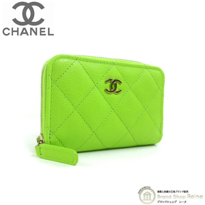 シャネル （CHANEL） キャビアスキン マトラッセ クラシック ジップ コインケース 小銭入れ AP0216 グリーン×GO金具（新品）