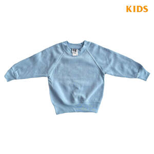 Russell Europe Kids ラッセル ヨーロッパ キッズ ラグラン スウェット スカイ 水色 サイズXS 1/2Years （90前後）　 子供用 無地