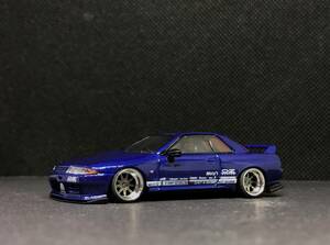 TSMモデル 1/64 Nissan Skyline GT-R Top Secret VR32 Metallic Blue RHD 改 深リム MINI GT スカイライン