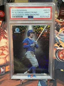 PSA9 2024 Bowman PETE CROW-ARMSTRONG Spotlights Mini Diamond SSP SP Chrome