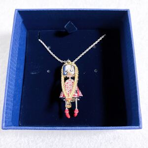 希少スワロフスキー　ネックレス女の子ラインストーン ポリー ドール ペンダント ピンク　Swarovski Polly doll