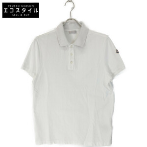 MONCLER モンクレール ホワイト MAGLIA POLO MANICA CORTA 半袖ポロシャツ ホワイト S トップス コットン メンズ 中古