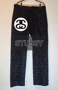 STUSSY　ステューシー　タイガー カモ　黒 迷彩 メンズ　パンツ　メンズ ズボン 　チノパン　人気ブランド
