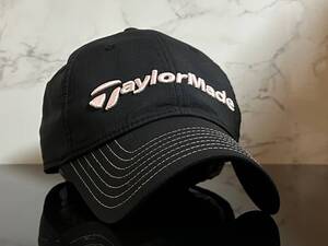 【未使用品】69C 上品★TaylorMade テーラーメイド ゴルフ キャップ 帽子 CAP 上品で高級感のあるブラックの伸縮素材♪《FREEサイズ》