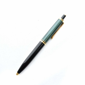 ペリカン Pelikan SOUVERAN スーベレーン グリーンストライプ ボールペン 文房具 筆記用具 インクM337 中字 ノック式 ゴールドトリム ロゴ